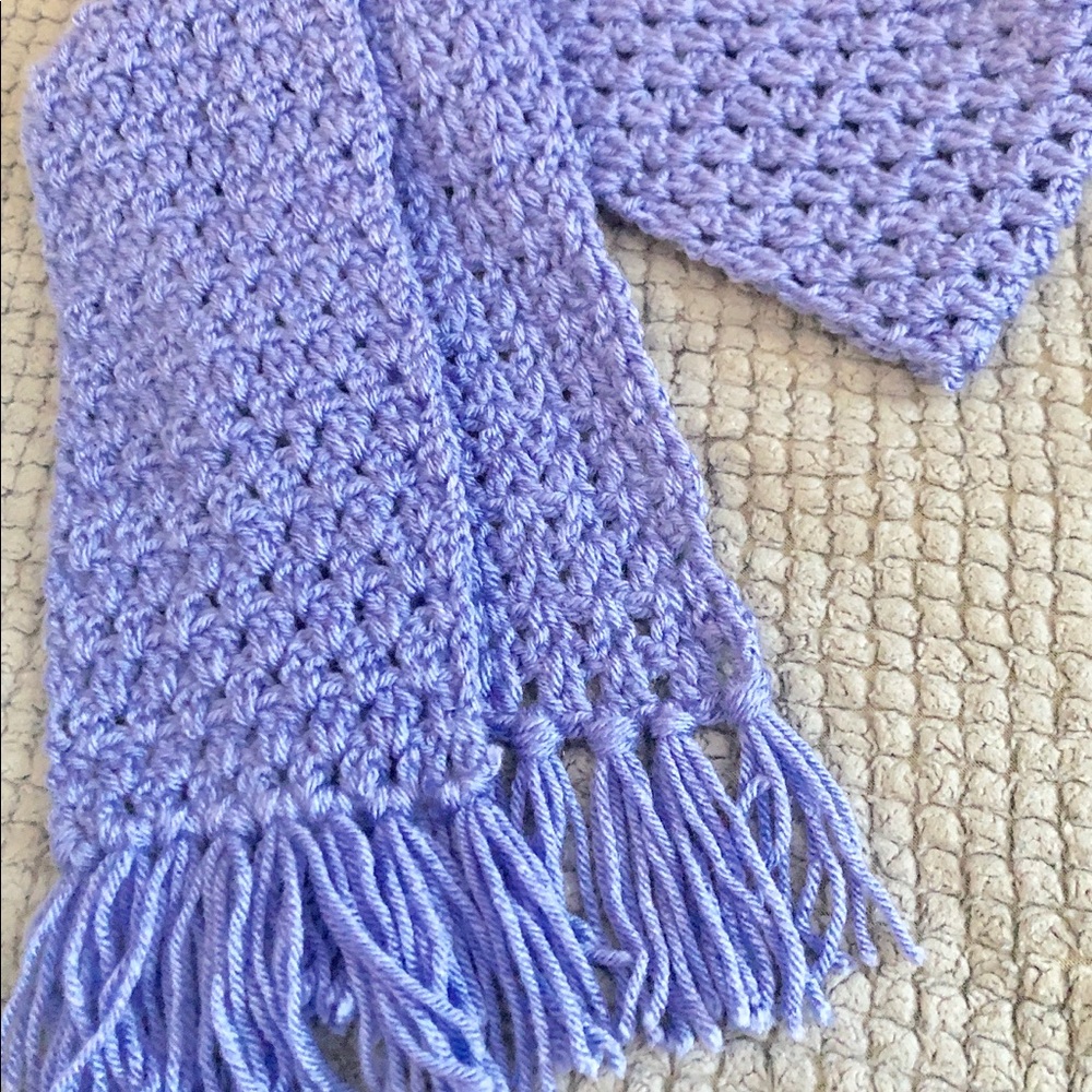 Handmade crochet scarf.